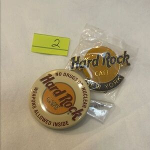 Hard Rock Cafe New York Pin and Button Set